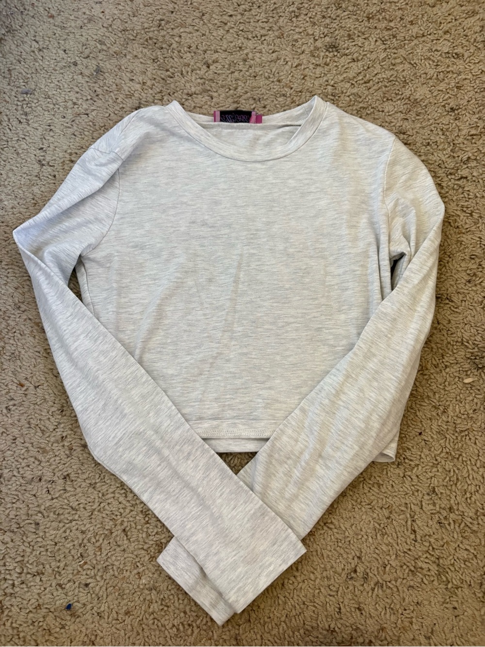 Edikted Pink Logo Tag White Heather Tee